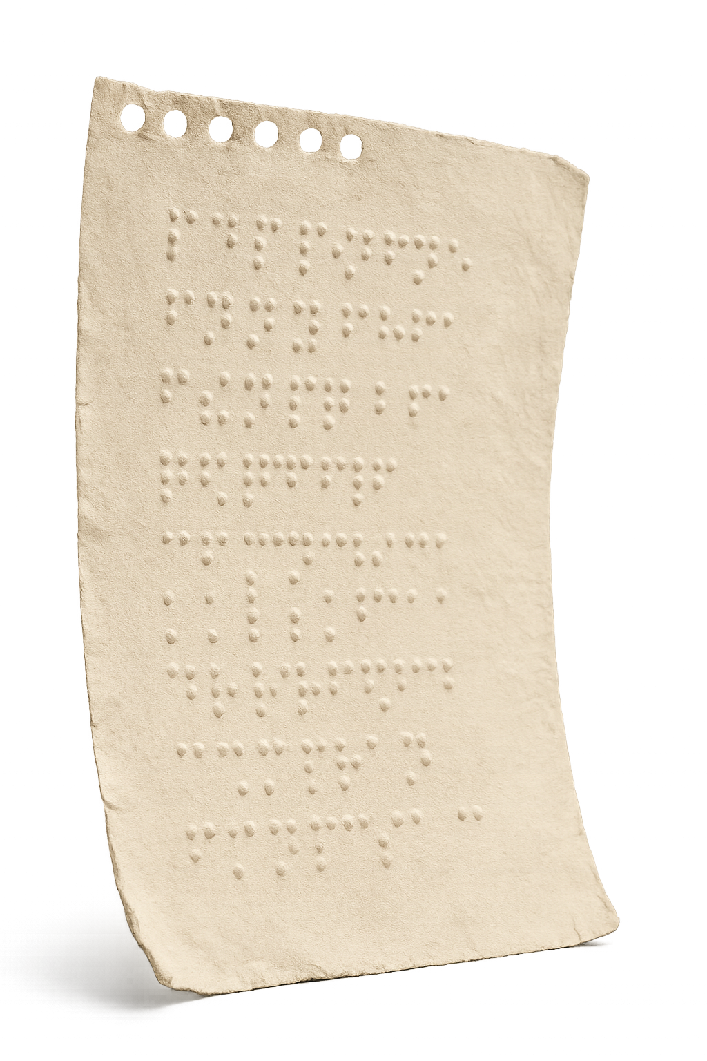 Ilustrasi kertas braille